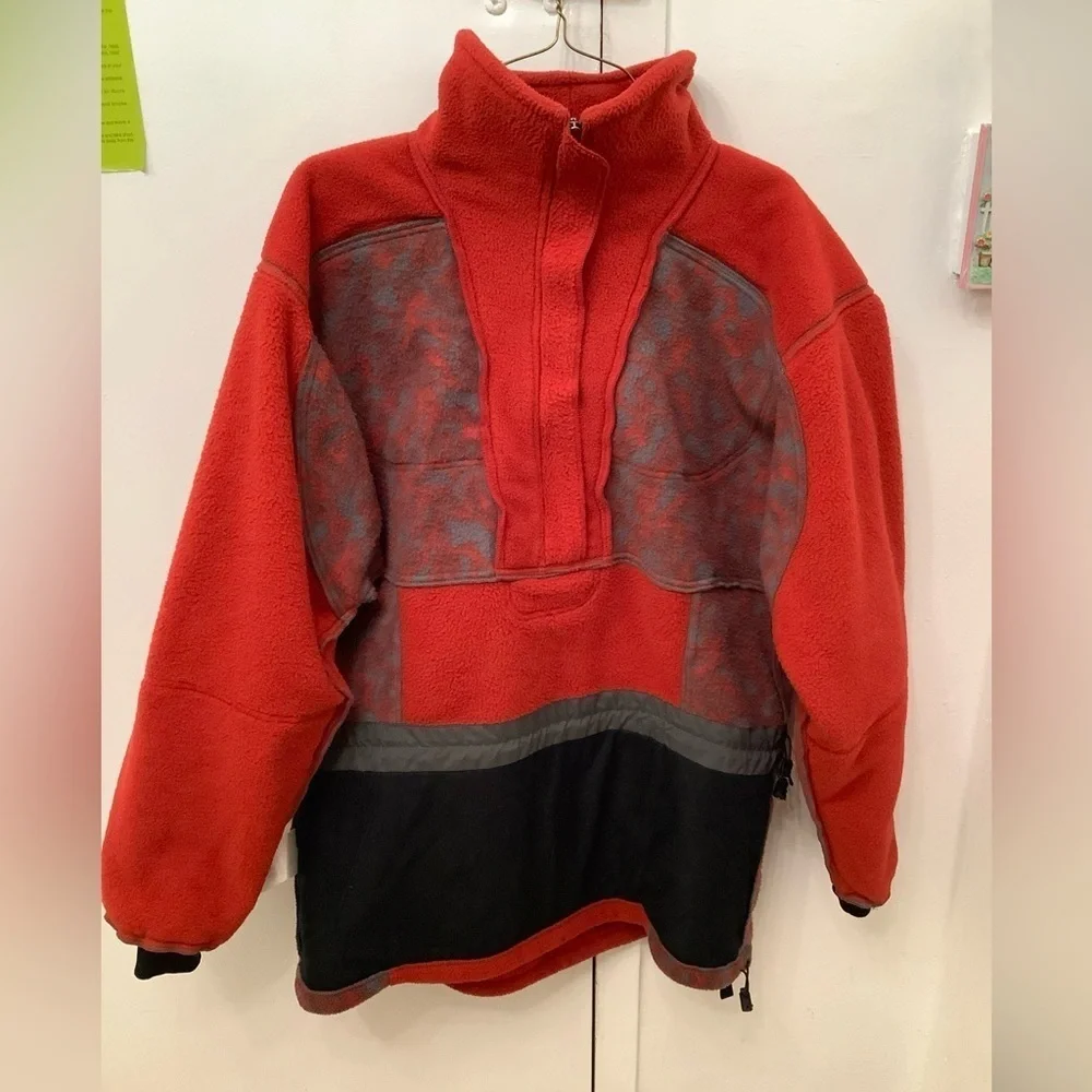 VTG USA North Face TNF Rage Men's Medium Fleece Pullover High Cowl Neck Jacket - Picture 15 of 16